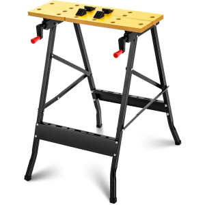 Folding Portable Workbench with Vise with Measuring Ruler and Protractor Adjustable Foldable Work Bench Multi Purpose for Garage Home DIY Carpentry