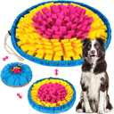 Vivifying Snuffle Mat for Dogs, Adjustable Sniff Mat for Small Medium and Large Dogs, Interactive Enrichment Toys for Slow Eating and Mental Stimulation, Rose Red Yellow