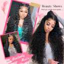 13x6 Deep Wave Lace Front Wigs Human Hair 200% Density HD Transparent Lace Frontal Wigs Pre Plucked with Baby Hair Glueless Curly Wigs for Black Women 24 Inch