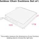 Favoyard Patio Chair Cushions 17 x 16 x 2 Inch Waterproof Outdoor Seat Cushions for Patio Furniture 3-Year Color Fastness Garden Sofa Couch Pads with Handle & Adjustable Straps Set of 2, Blue