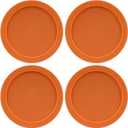 Replacement Lid for Pyrex 6" Storage Plastic Cover 4 Cup Bowl 7201-PC Orange (4-Pack)