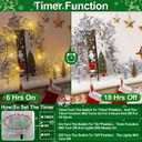 [Timer & Lighted] 6 Ft Prelit Christmas Garland with Lights Silver Berry Garland Holly Leaves Artificial Xmas Garland Christmas Decorations for Home Winter Holiday Door Table Mantle Fireplace Stairs