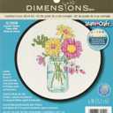 Dimensions Summer Flowers Counted Cross Stitch Kit for Beginners, White 14 Count Aida Cloth, 6'' D