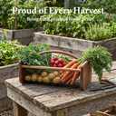 Harvest Basket - Garden Baskets for Gathering Vegetables,Natural Beech Wood Frame and Rust-Proof Wire Mesh,Farmers Market Basket for Gardening, Farm, Kitchen, 16" L X 9" W X 5.9" H, 10 Quart