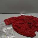 RSLOVE Sexy Lingerie Babydoll Outfits - Women V Neck Corset 2 Piece Nightwear Lace Sheer Mesh Chemise with Thong Wine Red XXL