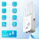WiFi Extender Signal Booster for Home - 2026 Upgraded (6 Directional Antennas) New Generation Internet Extender Wifi Booster Signal Range Amplifier, WiFi Repeater with Ethernet Port, for 99% of Device