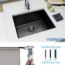 VADANIA 22-inch Kitchen Bar Sink, Black-plated Finish, 22"x18"x10", Single Bowl, Undermount, 18 Gauge T304 Stainless Steel, with Strainer & Bottom Grid, cUPC listed