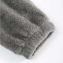 Verdusa Men's Fuzzy Hoodie Sweatshirts Embroidered Letters Furry Fleece Long Sleeve Pullover Tops Winter Clothes (Gray, L)