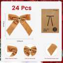 2 x YTJGC 24 Pcs Velvet Ribbon Christmas Tree Bows Bow Tree Topper Door Garland Decor Vintage Wreath Bow Velvet Bows Ornaments for Christmas Trees Gifts Party Door Garland Wreath Deco (Camel)