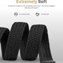 FAIRWIN Men's Golf Belt, Stretch Braided Elastic Woven Casual Jeans Belts 1 3/8" Nylon Web Work Belts for Men (Black, M)