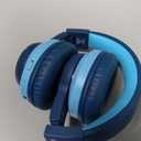 iClever BTH12 Kids Bluetooth Headphones,Colorful LED Lights Kids Headphones Wireless,74/85dBA Safe Volume,85H Playtime,Fast Charging,Bluetooth 5.2,Over Ear,Built-in Mic for iPad/Tablet/Airplane,Blue