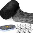 Adnee 33X18 Ft Oval Swimming Pool Leaf Net Cover,Pool Mesh Net Cover with 12 Pcs Metal Clips,Pool Safety Net Blanket Suitable for 15x30 Ft Pool to Proventing Leaves