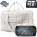 LOVEVOOK Travel Duffle Bag - Women's Weekender Carry On Overnight Laptop & Gym Bag With Toiletry/Shoe Pocket, Hospital Labor Bag (Large, Beige)