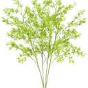 4PCS Artificial Long Greenery Stems 36.22" Faux Bamboo with Flowers Spring Plants Fake Leaves Branches for Summer Garden Shop Hotel Office Home Table Tall Vase Bouquet Accessories Dcor