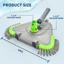 Sepetrel Upgraded Pool Vacuum Head with Wheels,Smart Swivel Handle & Swivel Hose Adapter,Weighted Triangular Shape Brush Head, for Inground/Above Ground Swimming Pools
