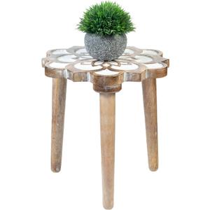Crocon Side Table, Small End Table for Living Room Bedroom Office Patio Small Spaces Bedside Table Nightstand Coffee Table Home Dcor Wood Stool for Plant Flower pots, 12 x 12.5 Inch (Design-007)