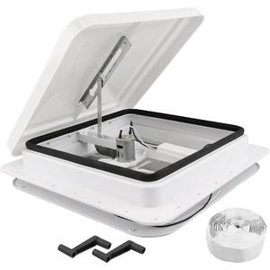 RVMATE 14x14 Universal RV Roof Vent Fan, White 12V RV Vent with 6" Blades, Fit for Camper Trailer Enclosed Trailer Roof Vent (BASIC)