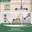 Eyliden Dust Mop with Reusable Washable Pads - One-Touch Pad Release, Height Adjustable Handle, Total 2 Mop Cloths, Wet Dry Mops for Floor Cleaning, Hardwood, Laminate, Tile Floor Push Dust Broom