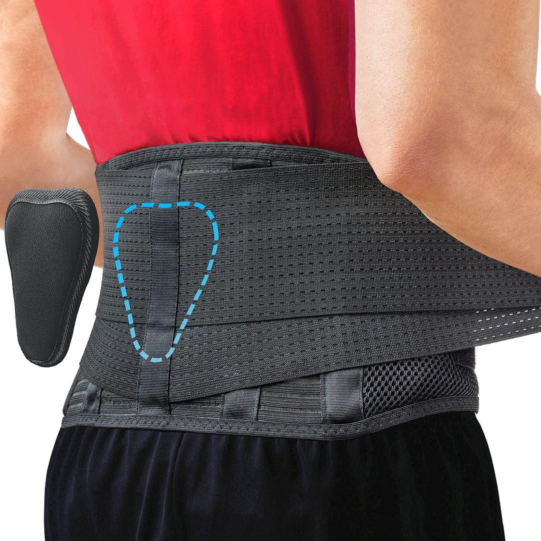 Sparthos Back Brace for Lower Back Pain - Immediate Relief from Sciatica, Herniated Disc, Scoliosis - Breathable Design With Lumbar Support Pad - For Home & Lifting At Work - For Men & Women - (Large) (Black)