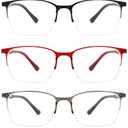 5 Pack One-Piece Half Frame Reading Glasses Women Men Flexible Blue Light Computer Lightweight comfort Readers +1.0