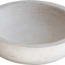 COLLECTIVE HOME - Paulownia Wood Hand Carved Tray, Fruit Snack Holder, Decorative Bowl, Rustic Home Decor Accessories for Coffee Table, Living Room, Wedding Centerpiece, 10" (washed white)