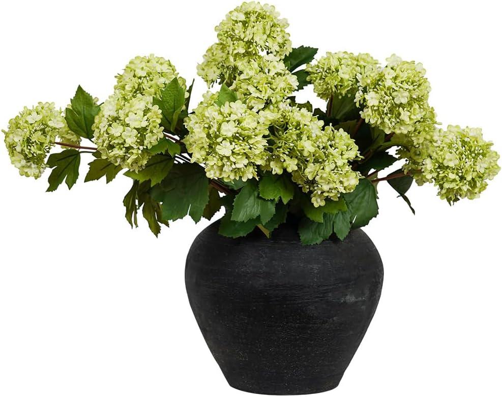 Melorca&Guilla Artificial Flowers for Decoration, 6Pcs 23inch Green Hydrangea Fake Flowers,Faux Flowers for Vase,Faux Floral Stems for Wedding Party Kitchen Home Decorations (6, Green001)