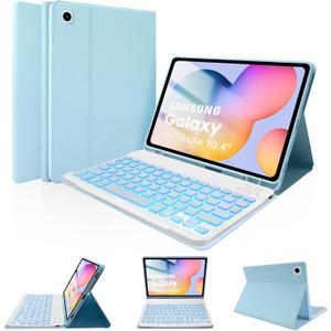 LAMA Backlit Keyboard Case for Samsung Galaxy S6 Lite 10.4" Case with Keyboard, Detachable Thin Case with S Pen Holder for Galaxy S6 Lite 10.4" 2020/2022(SM-P610/P615/P613/P619), Blue