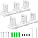 IWIWE Bypass Door Guide, White Sliding Closet Door Floor Guide, Adjustable 3-Roller Bottom Mount for Bypass & Double Bypass Doors, Sliding Door Upgrade Kit (2 Pack)
