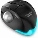 zelotes Wireless Trackball Mouse,Bluetooth Mouse,Rechargeable,4800 DPI, 2-in-1(BT 5.0/3.0+2.4GHz USB Receiver), 8 Buttons,Ergonomic Design,LED Lighting,for Laptop, PC, Pad,Black