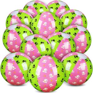 12 Pack Witch Themed Beach Ball for Kids 7.87" Bulk for Summer Pool and Beach Game Gifts Pink and Green Birthday Halloween Party Supplies and End of The Year Class Decorations Favor