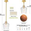 foucasal Modern Hammered Glass Pendant Lighting for Kitchen Island, 7.75"