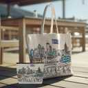 Cities Around the World Artwork Cosmetic Bag Series  Designed in USA, Travel Makeup Bag with Zipper, Souvenir Gift for Women, Artwork Organizer for Purse or Toiletry (Atlanta)