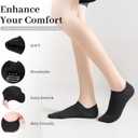 4 x Sunm Boutique No Show Socks Womens Low Cut & Non Slip, Invisible Liner Casual & Formal Socks, Flat Boat Line 3 Pairs (Black, S)