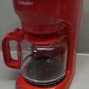 MELLERHOME 12-Cup Red Coffee Maker - Perfect for Home or Office, Borosilicate Carafe, Auto-Off, Reusable Filter, Anti-Drip, Keep-Warm Function, Clear Water Level Window, Red Kitchen Accessories (Red)