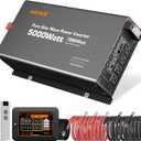 24V Inverter 5000W Pure Sine Wave Power Inverter, 24V DC to 120V AC Inverters,Surge 7000W,Power Inverter with 4 AC Outlets,45Amps Hardwire Port,Dual Remote Control for Solar RV,Truck,Boat,Home