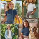 LessonZoo 3 Pack Girls Mock Turtleneck Shirts, 3-Color Set, 7-8 Years