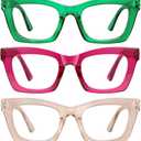 Oprah Reading Glasses for Women - 5Pack Blue Light Blocking Square Fashion Readers with Spring Hinge Computer Eyeglasses(Mix4, 3.50x) (A04-multicolor)