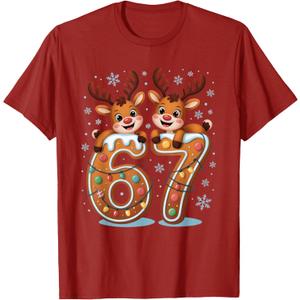Christmas 67 Funny Xmas Six Seven Ugly Sweater 6-7 T-Shirt S