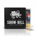 Playbill Binder - 10 x 9.5 in, 4-Inch Spine, 3-Ring, Black Leatherette Cover - Folder with 30 Plastic Sleeves - 2 Pockets Per Sleeve