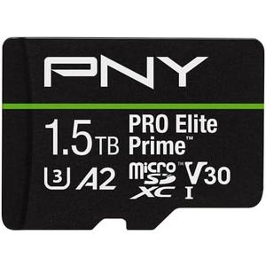 PNY 1.5TB PRO Elite Prime C10 U3 V30 A2 microSDXC Flash Memory Card – Ultra-Fast Speeds, Read 200MB/s, Write 150MB/s, 4K UHD, Full HD, UHS-I, for Smartphones, Drones, Action Cameras