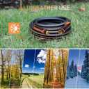Upgraded Hybrid Garden Hose 50 ft with 360 Rotating Handle, 2025 New Formula Flexible Water Hose 50FT, Lightweight, Durable, Heavy Duty, All-weather, 3/4" Leakproof Solid Brass Fittings (Black Orange)