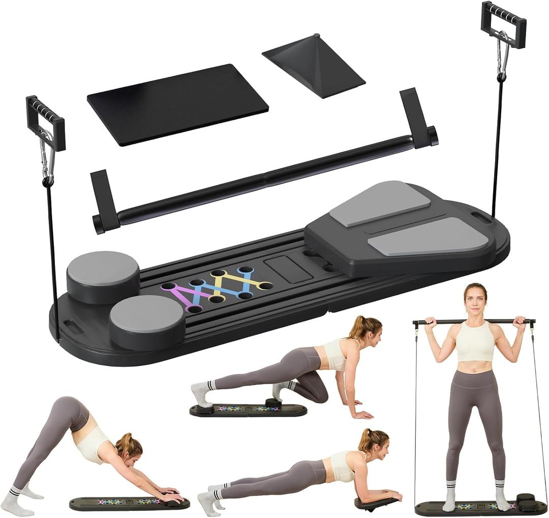 Pilates Board, Pilates Reformer Set, Multifunctional Abdominal Board Ab Core Trainer Home Workout Equipment