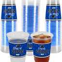 Labrostar 50Pcs Graduation Decorations 2026 Disposable Graduation Cups Congrats Grad Class of 2026 Decorations Graduation Party Supplies 16oz Blue
