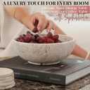 Gusto Nostro 8" Decorative Travertine Bowl for Coffee Table - Elegant Centerpiece, Aesthetic Fruit Bowl for Kitchen Counter - Heavy Stone Entryway Catch all, Jewelry, Potpourri - Travertine Decor