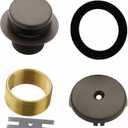 Bronze Tub Drain Tip Toe Bathtub Drain Conversion Kit Assembly, Oil Rubber Bronze Replacement Bath Drain Trim Kit with Single Hole Overflow Faceplate and Universal Fine/Coarse Thread Assembly