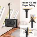 ELIVED Ceiling TV Mount for Most 37-75 Inch TVs, Height Adjustable Full Motion Ceiling Mount for Flat Pitched Roof, Hanging TV Bracket Swivel and Tilt, Holds up to 110 lbs, Max VESA 600x400mm YD3016