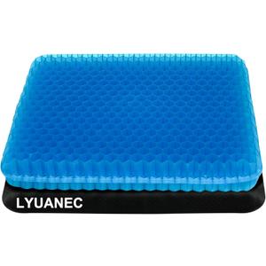 Gel Seat Cushion for Long Sitting - 18" x 16" x 2.4" (Extra ThickSoft) Gel Cushion for People Over 200 lbs, Pressure Relief Cushion for Office Chair, Egg Cushions for Wheelchair, Gel Pad for Car