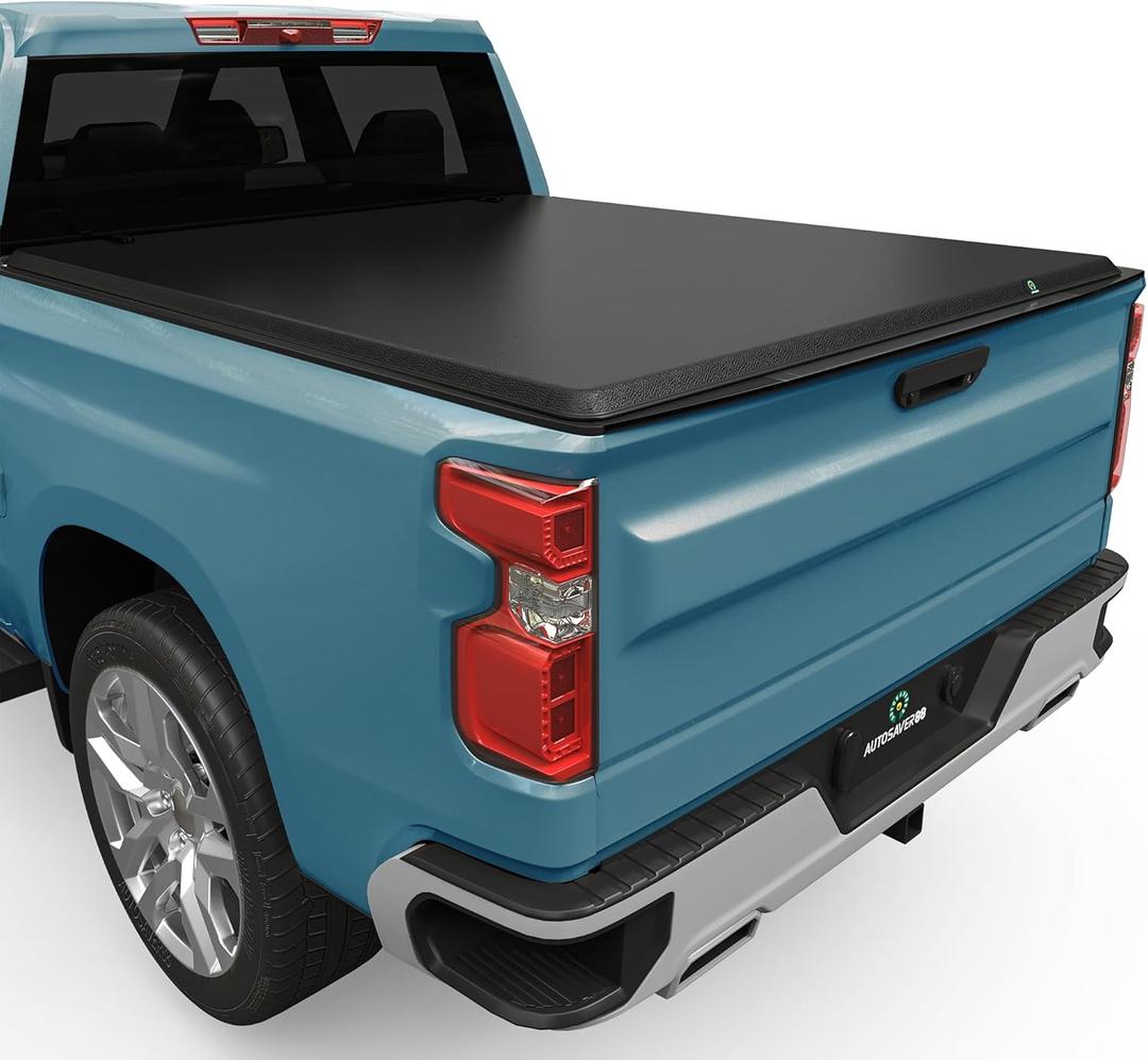 AUTOSAVER88 Soft Quad-fold Truck Bed Tonneau Cover Fit for 2007-2026 Chevy Silverado/GMC Sierra 1500 New Body 5.8 ft Bed