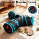 Tempcore Pet Cat Tunnel Tube Cat Toys 3 Way Collapsible, Tunnels for Indoor CatsKitty Bored Peek Hole Toy Ball Cat, Puppy, Kitty, Kitten, Rabbit