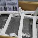 Cozyman Bar Stools Set of 3, Barstools with Sturdy Wood Legs, Saddle Seat Counter Height Bar Stools for Kitchen Counter, Bar, Dining, 24 Inch Farmhouse Counter Stools, Pale Gray Fabric